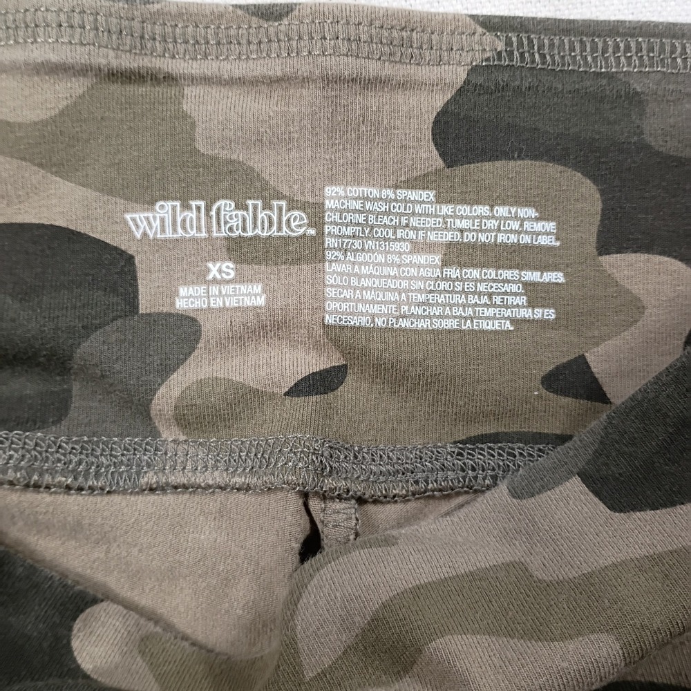 Wild Fable Leggings Women XS Green Camo High Rise Cotton Stretch - Picture 3 of 5